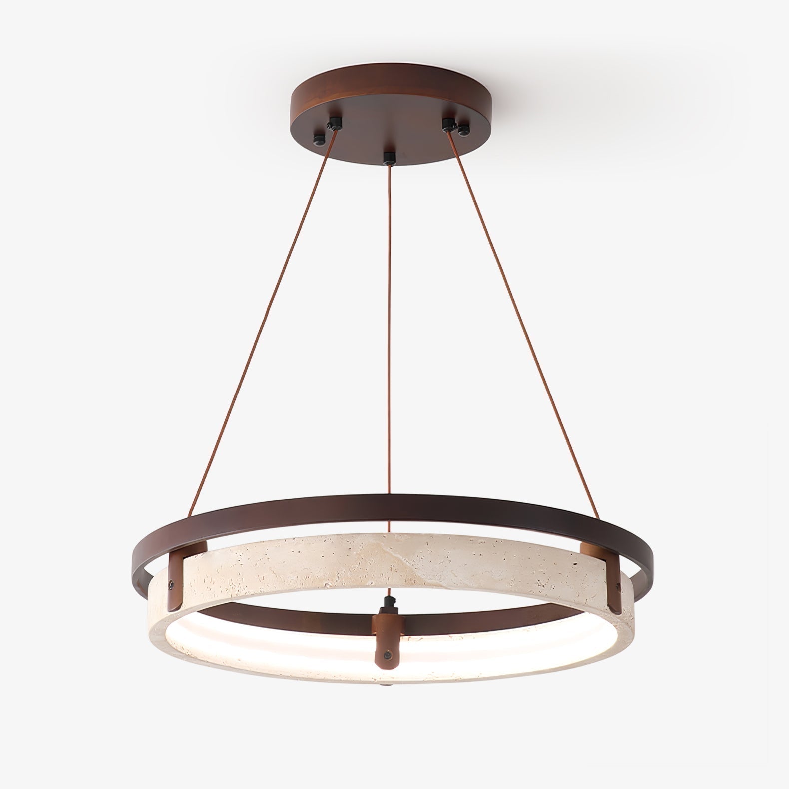Suspension Moderne en Travertin Avec Éclairage LED Ajustable