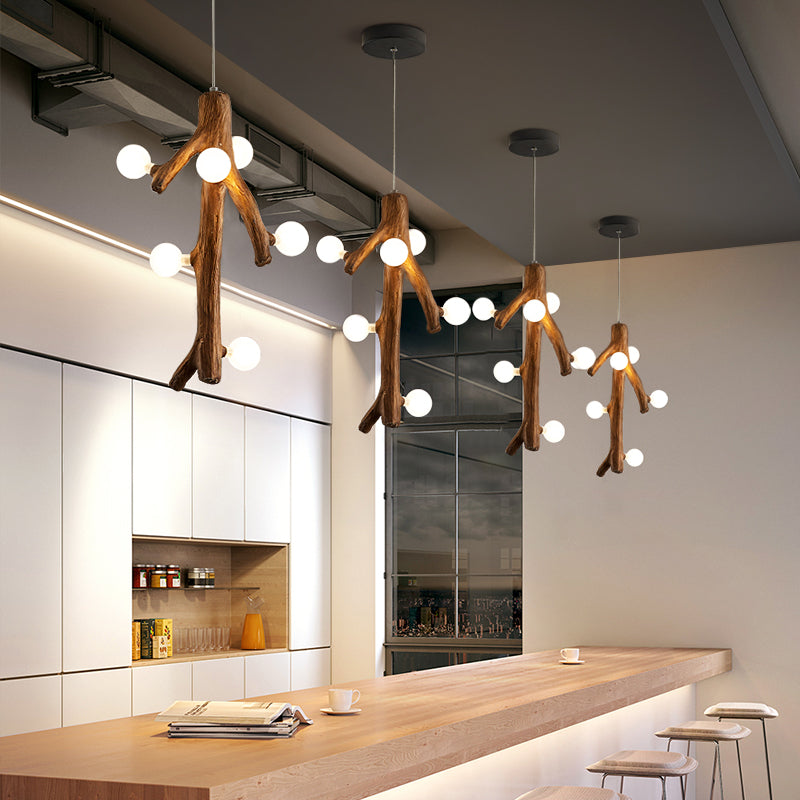 Lustre Led Nordique Bois Pour Salon Et Salle À Manger Ambiance Élégante
