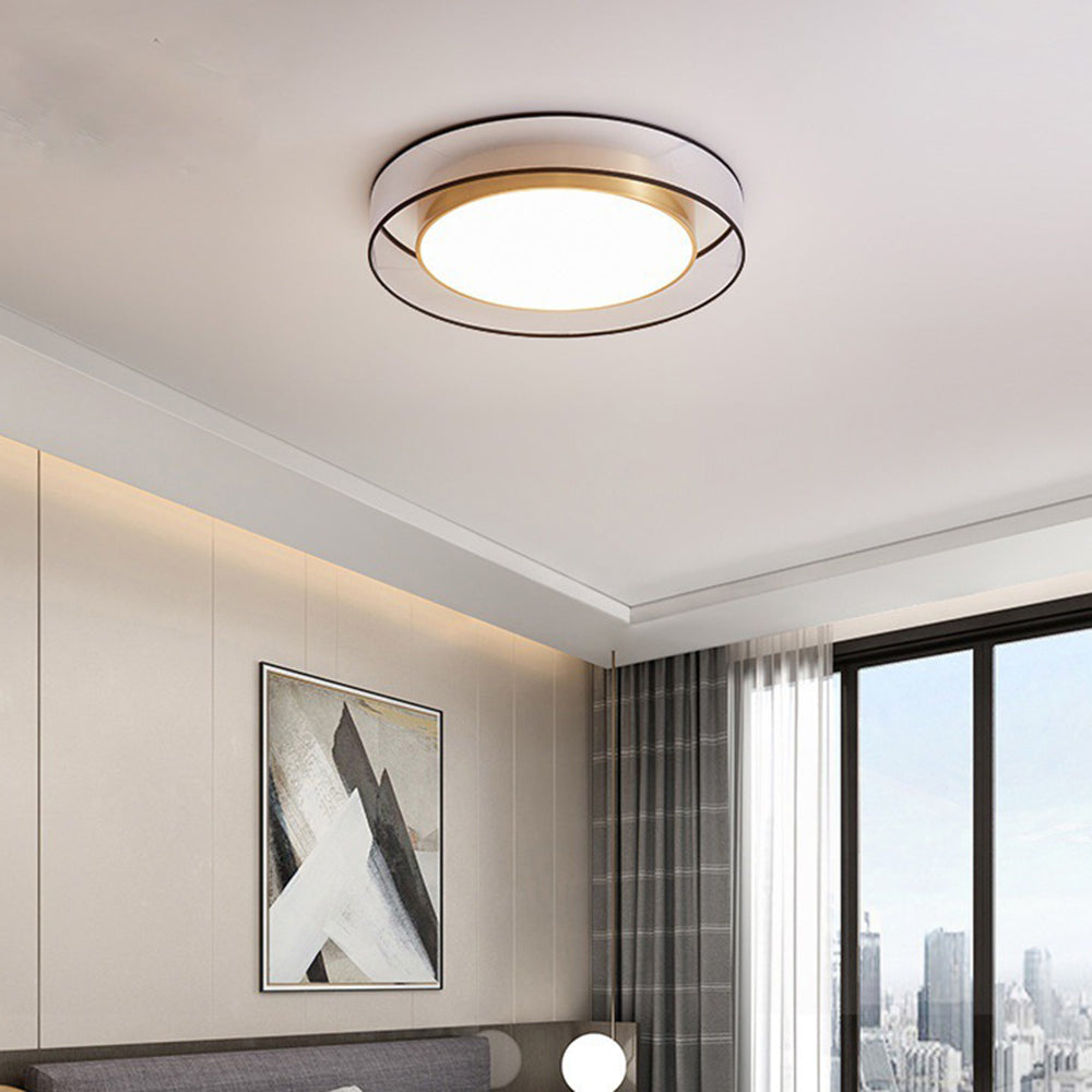 Plafonnier Rond Moderne Doré Pour Salon Lumière Luxueuse Et Élégante