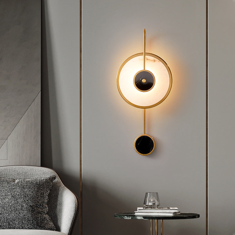 Lampe Murale Moderne En Métal Et Albâtre Offre Éclairage Doux Pour Chambre