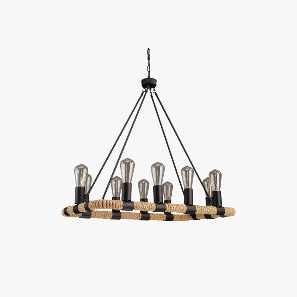 Suspensions LED Industrielles En Métal Noir Pour Salon Éclairage Durable