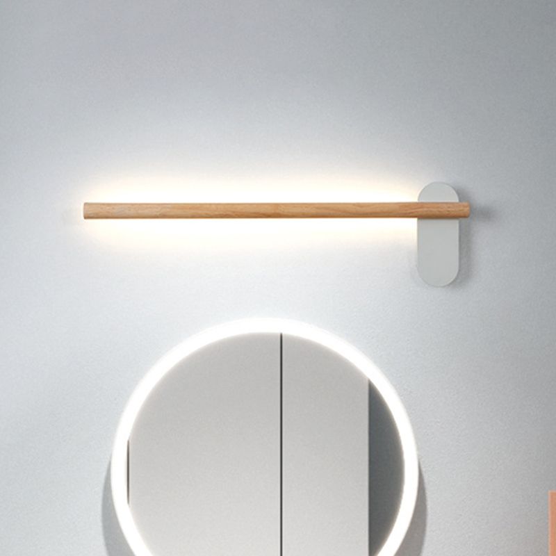 Applique Miroir Linéaire Bois Naturel Pour Chambre Confort De Surface