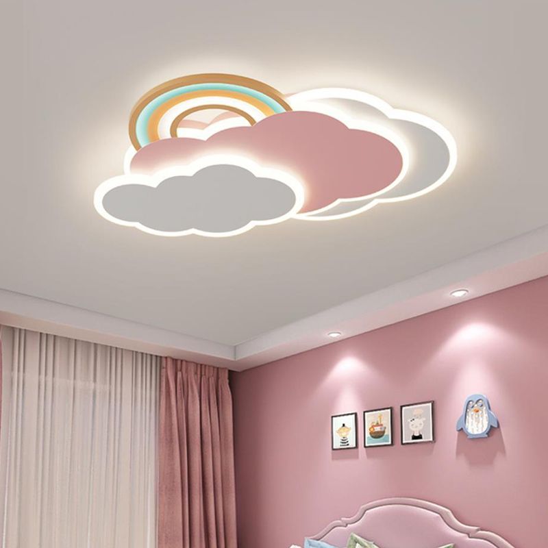 Plafonnier Nuage Moderne Dimmable Pour Salon En Métal et Acrylique