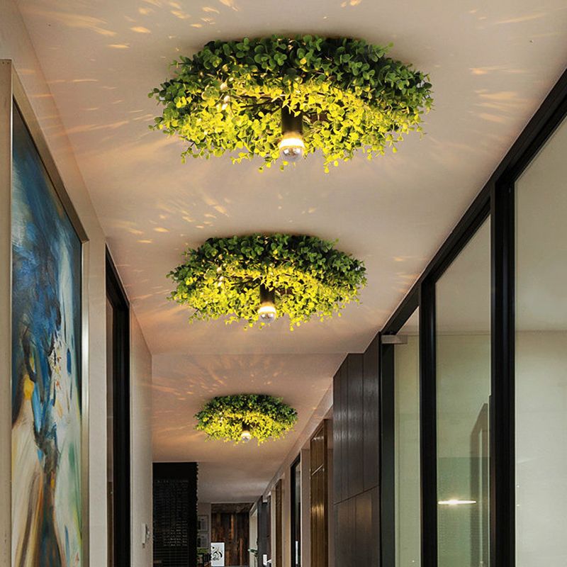 Plafonnier Vert Nid Métal Ambiance Apaisante Pour Salon