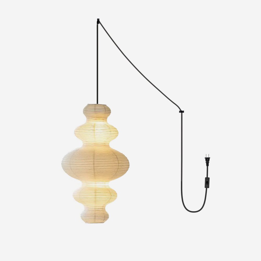 Suspension Plafonnier Art Naturel en Papier de mûrier et Métal