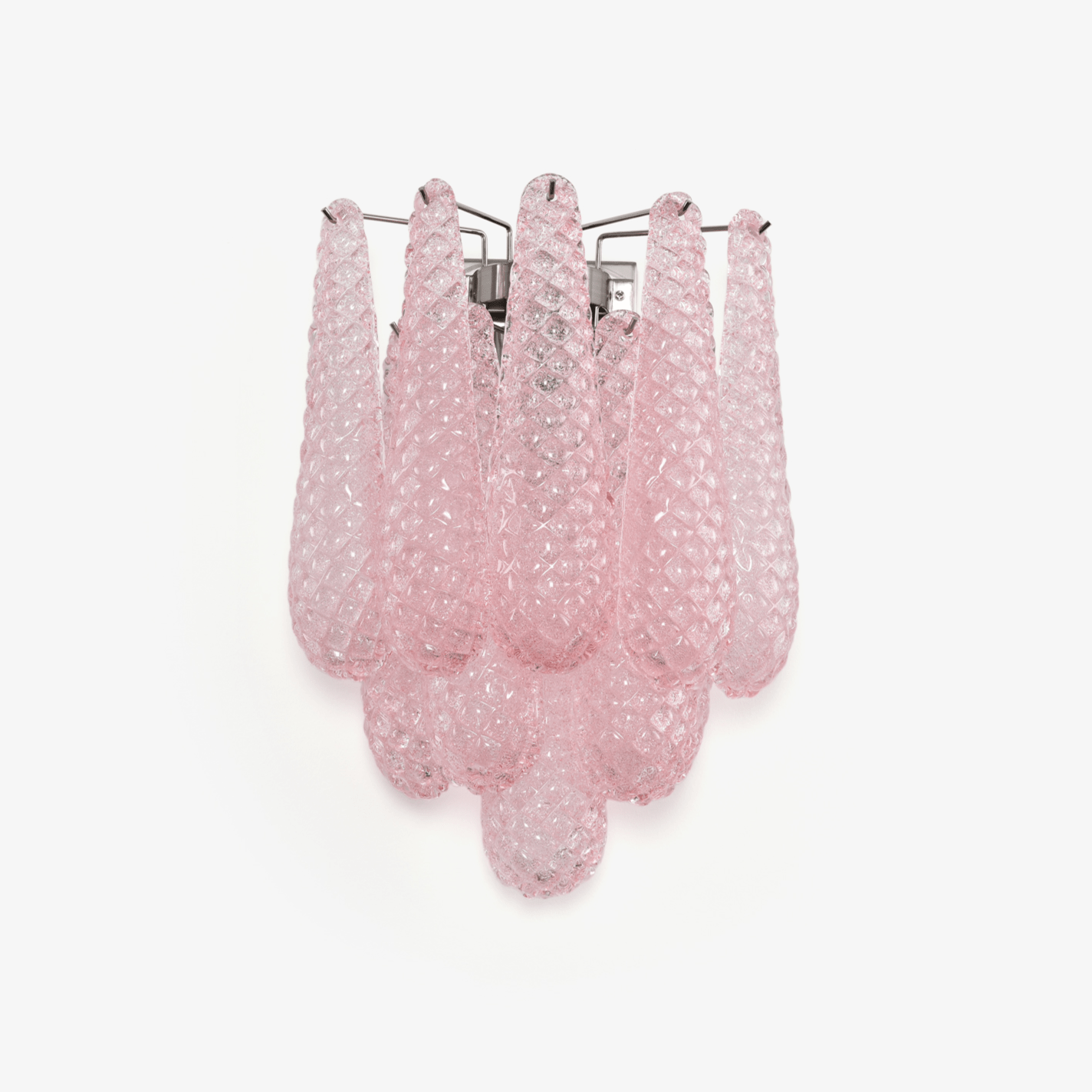 Applique Murale Verre Rose Goutte Florale Douce Ambiance