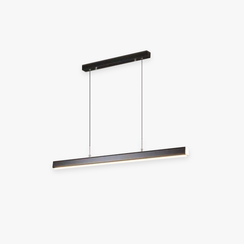 Suspension Linéaire Moderne Noir Marron Pour Salon Éclairage Ambiance Ajustable