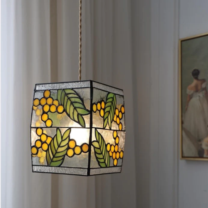 Suspension Verre Tiffany Vintage Pour Salon Et Chambre Éclairage Raffiné