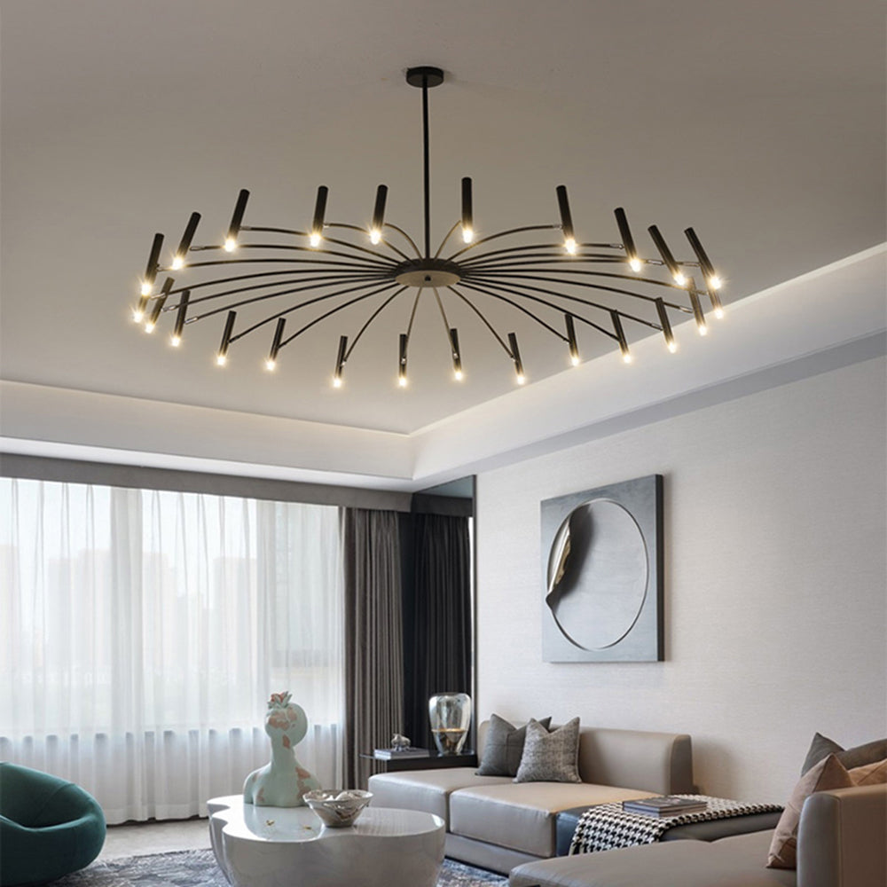 Lustre Moderne En Métal Et Verre Noir Et Blanc Éclairage Élégant Pour Salon