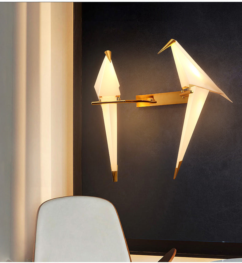 Lampe Murale Oiseau Durable et Élégante en Métal et Acrylique