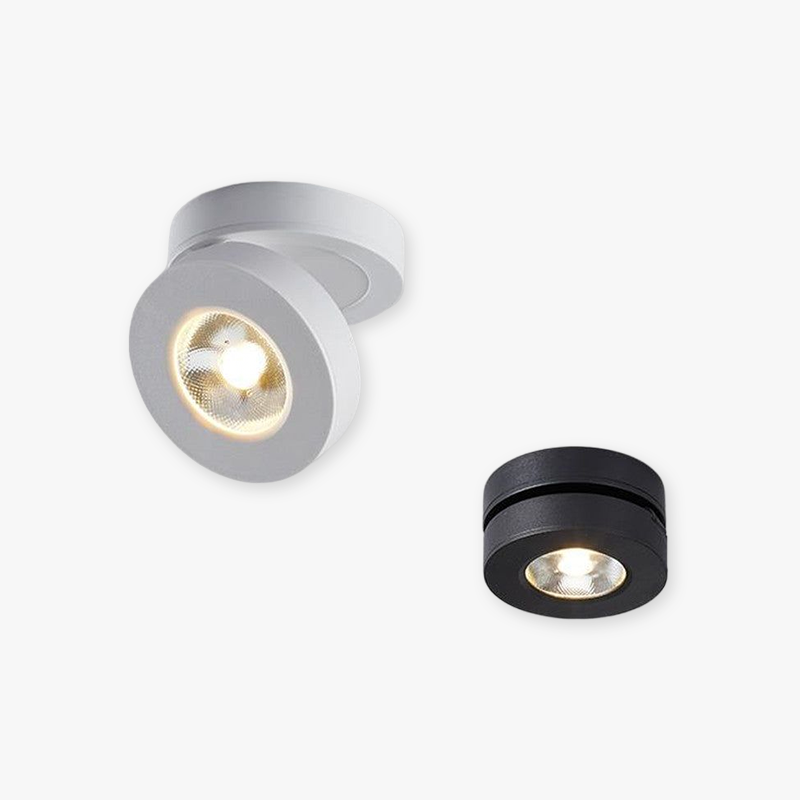 Plafonnier Rond Durable et Élégant en Aluminium Blanc et Noir pour Chambre