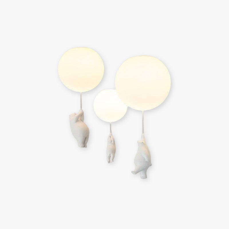 Plafonnier Ballon Ours En Résine LED Lumière Douce Pour Chambre Enfant