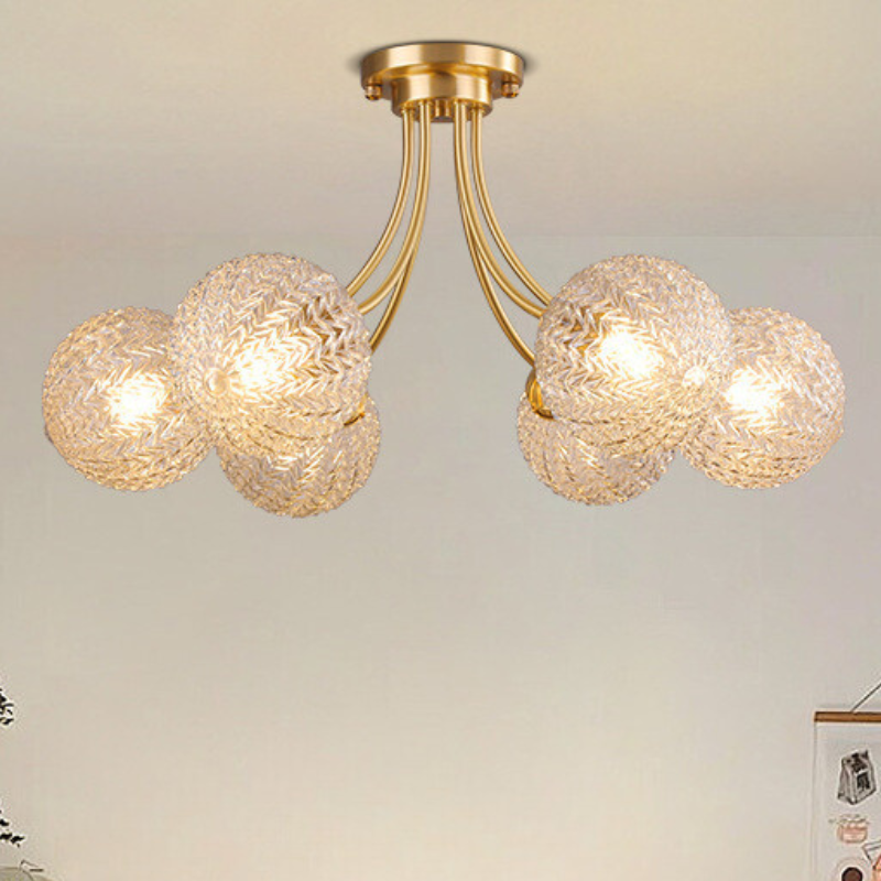 Plafonnier Moderne en Métal et Verre pour Chambre Éclairage Élégant