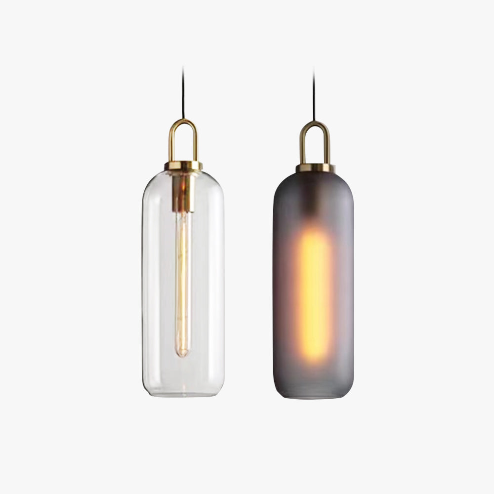 Suspensions Cylindre Moderne Métal et Verre Éclairage Clair