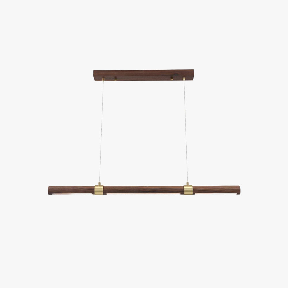 Suspensions Linéaires Rustiques Bois Métal Avec AbatJour Acrylique Sécurisé