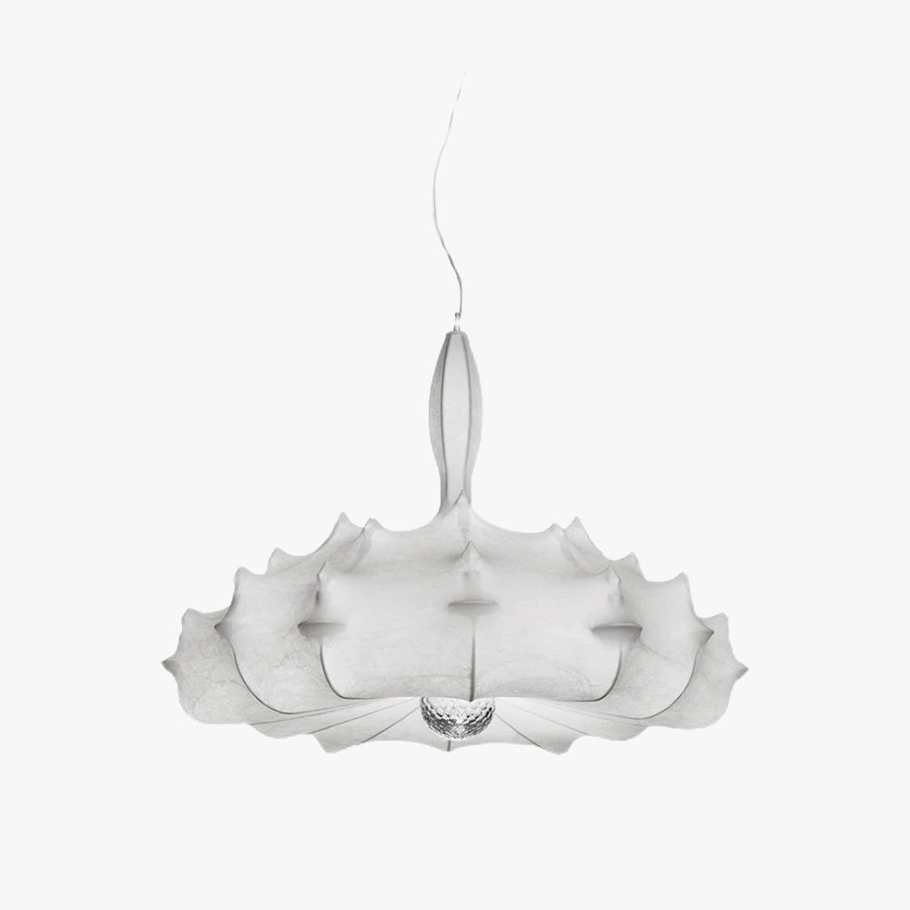 Suspension Vintage Métal et Soie Blanc Durable pour Salon et Salle à Manger