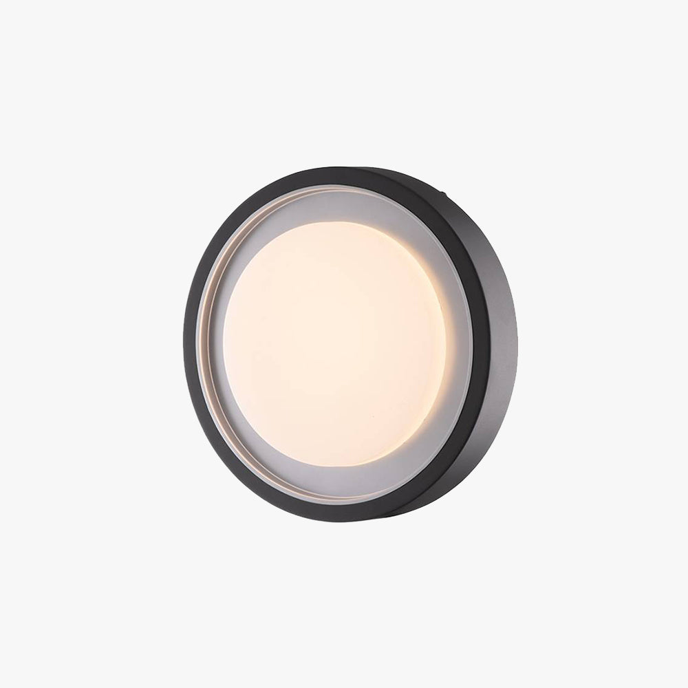 Applique Extérieure Ronde En Métal Noir Résistante À La Chaleur