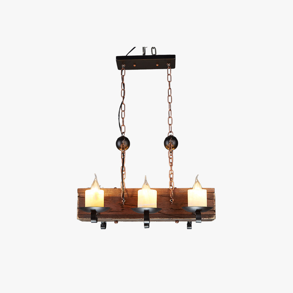 Suspension Vintage Métal et Bois Marron pour Salon Durable