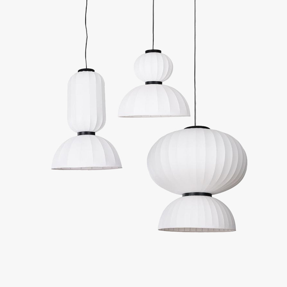 Suspension Vintage Métal Et Soie Noir Blanc Pour Chambre Éclairage Élégant
