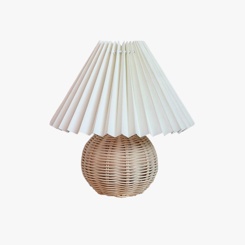 Lampe De Table Vintage En Rotin Et Bois Pour Ambiance Naturelle