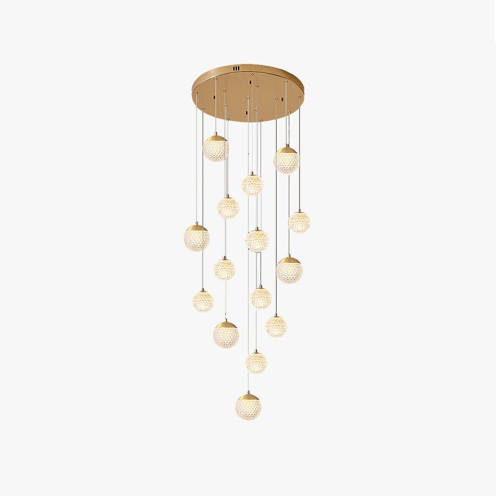 Suspensions Bulles Modernes En Métal Et Acrylique Doré Pour Style Élégant