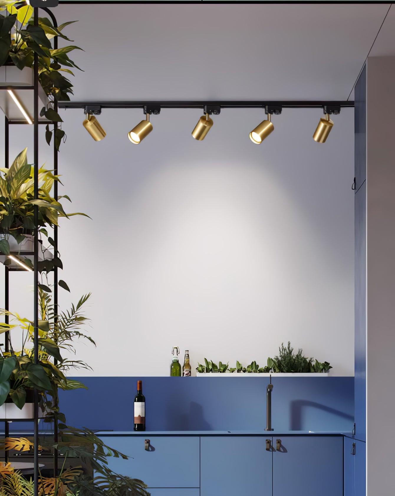 Plafonnier à Rail LED Ajustable Avec Cinq Têtes Orientables