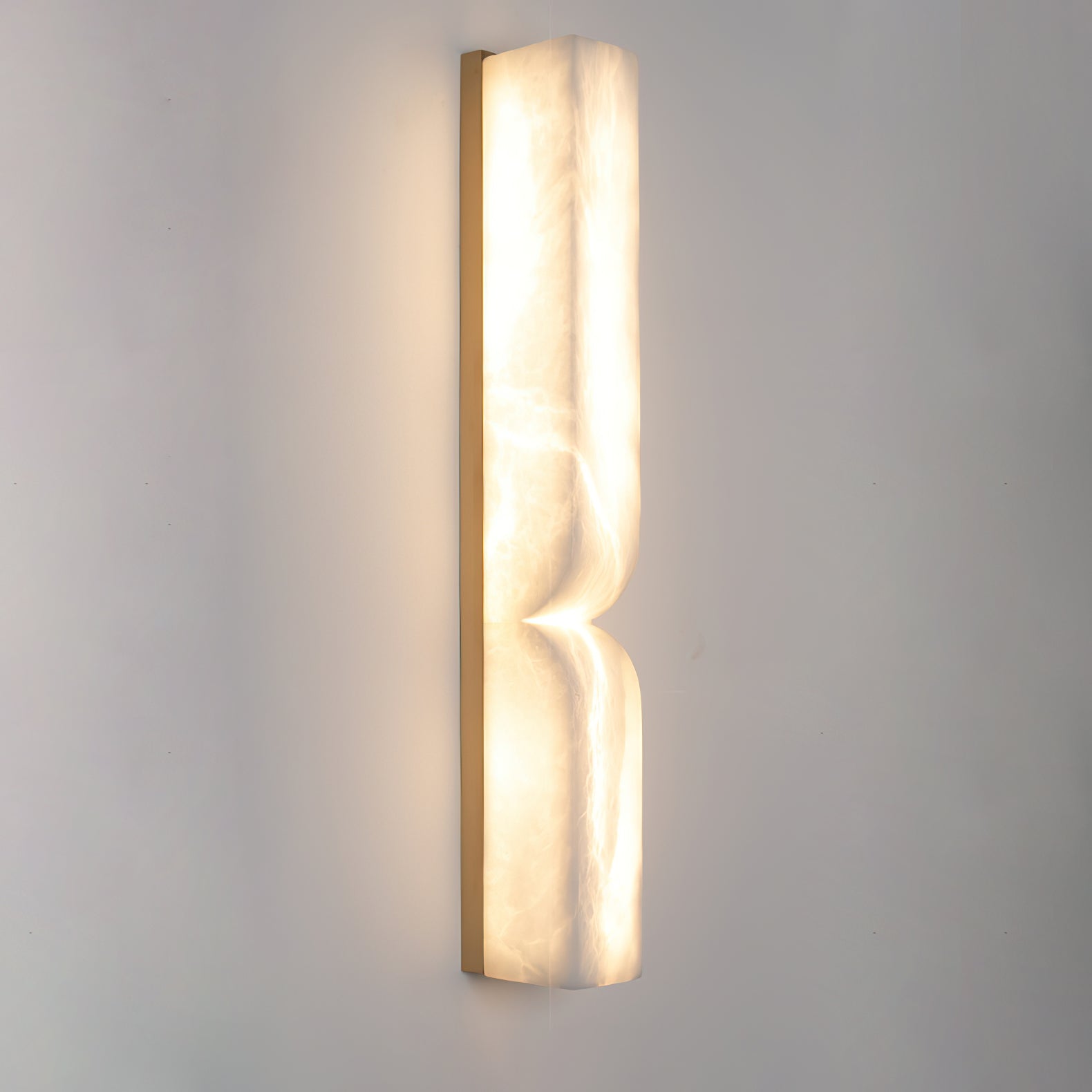 Lampe Murale Rectangulaire en Albâtre Avec Éclairage LED Chaud