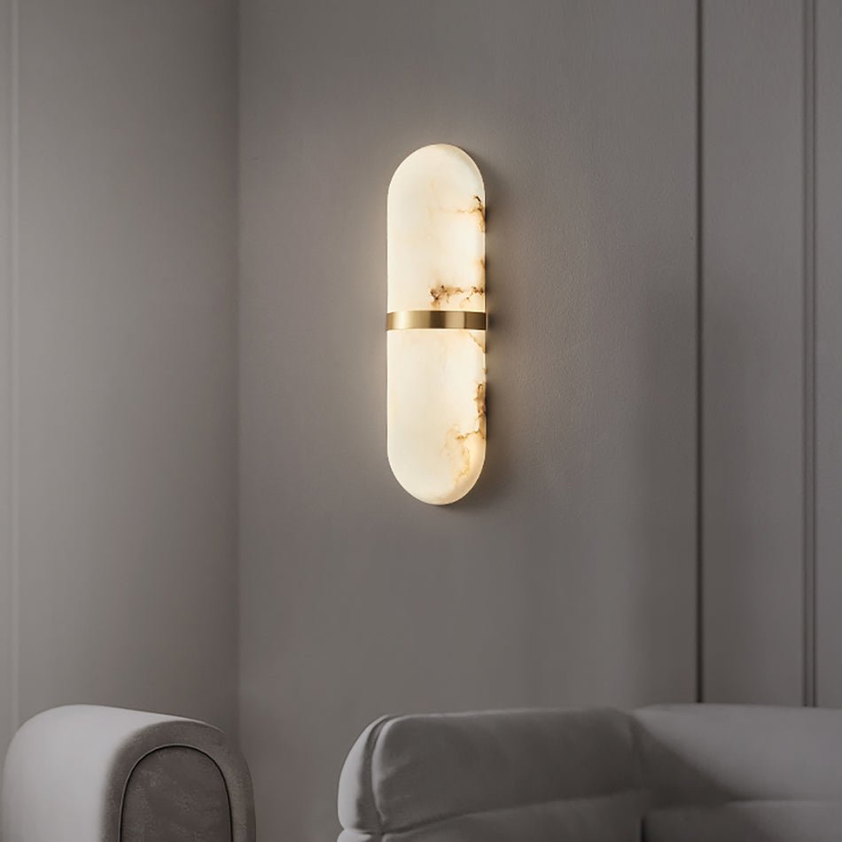 Luminaire Mural Minimaliste en Albâtre avec LED Intégrée et CCT Réglable
