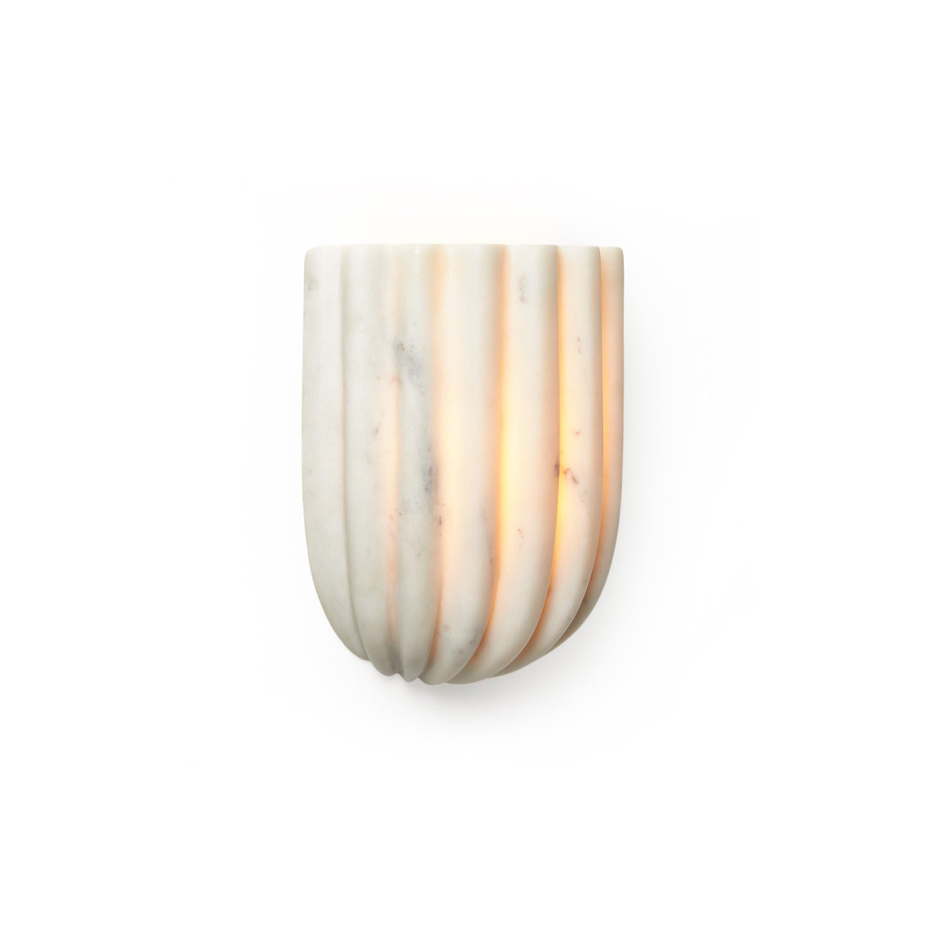 Lampe Murale Flûtée En Marbre Blanc Raffinement Minimaliste