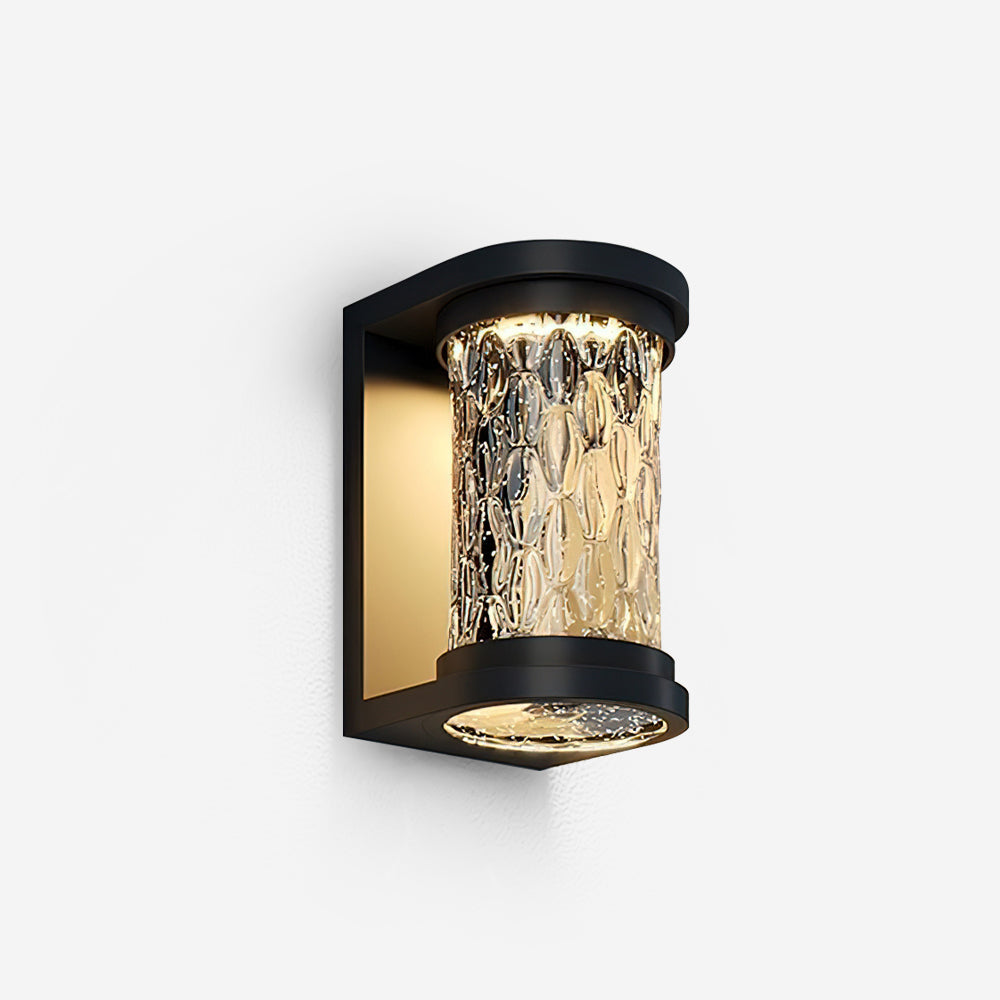 Applique Extérieure LED En Métal Avec Verre Texturé Pour Durée Prolongée