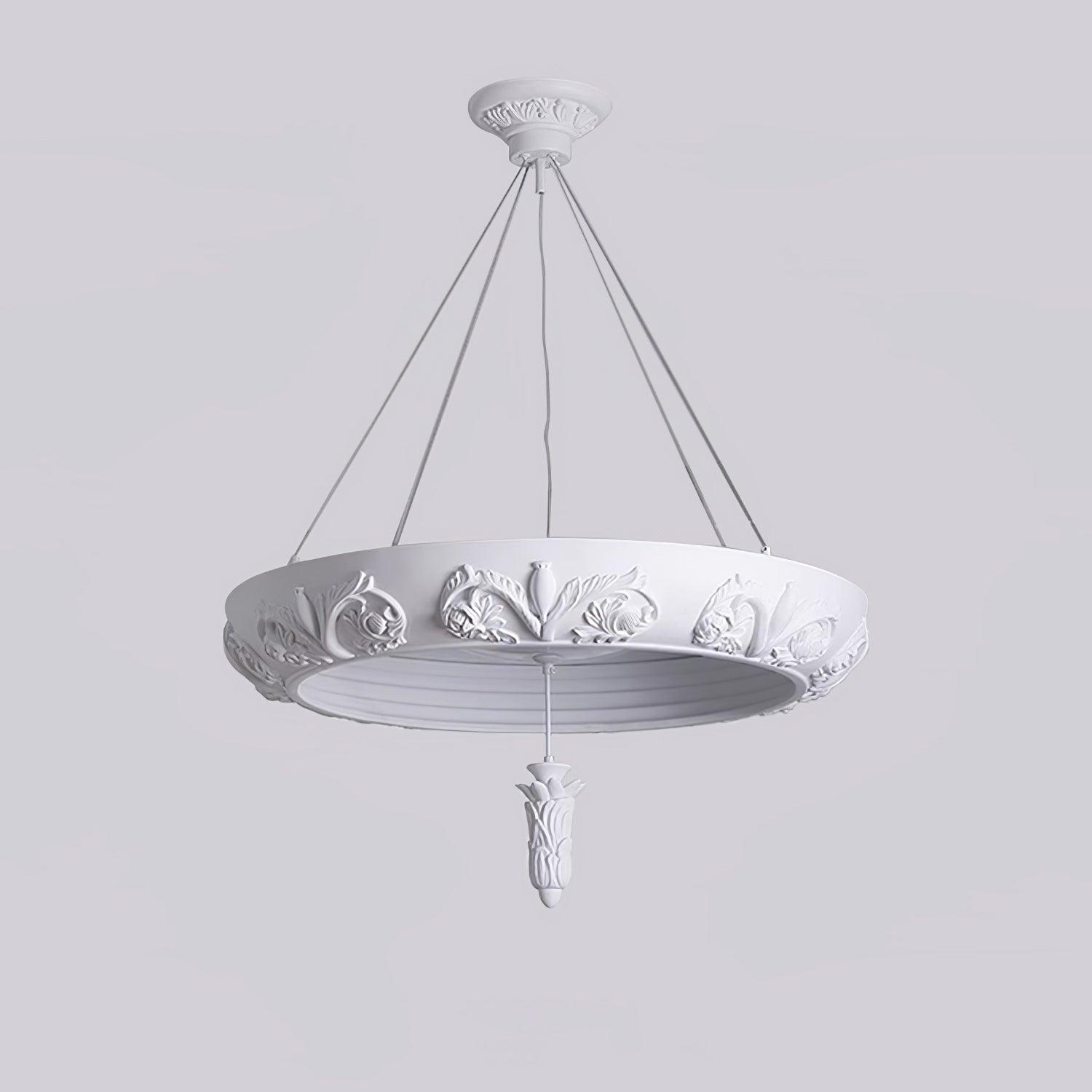 Lustre Suspension Rococo En Plâtre Avec LED Intégrée Températures Réglables