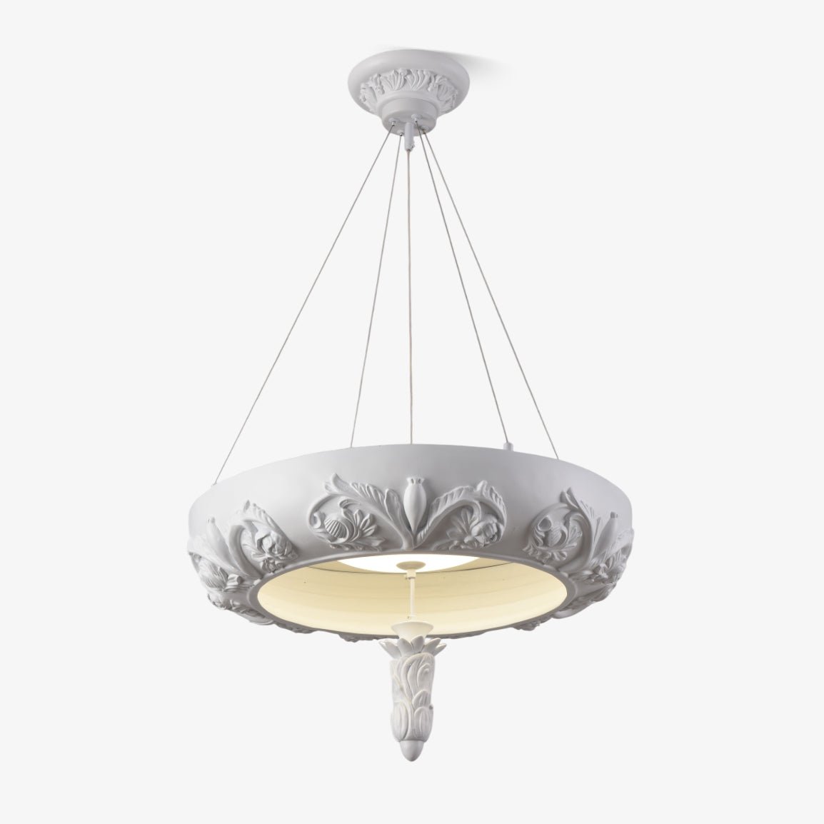 Lustre Suspension Rococo En Plâtre Avec LED Intégrée Températures Réglables