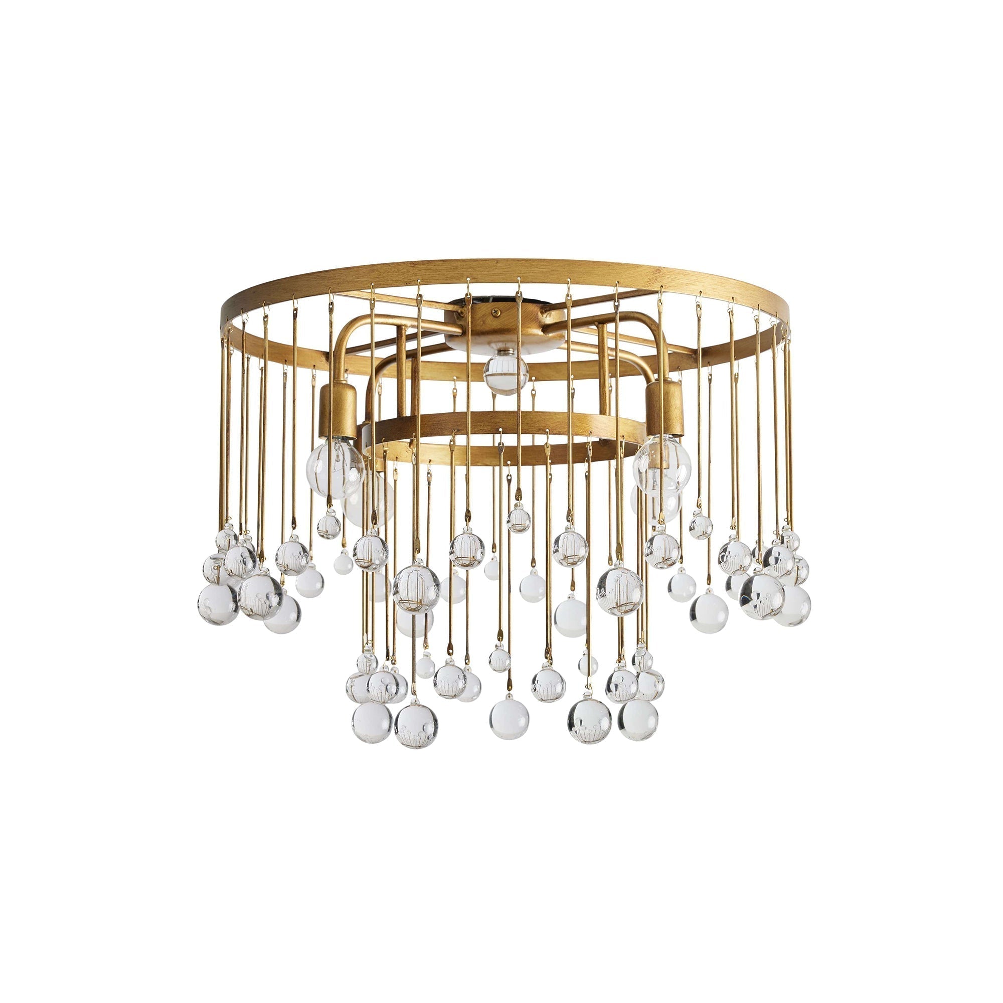 Plafonnier Quatre Têtes En Laiton Et Cristal Au Design Postmoderne