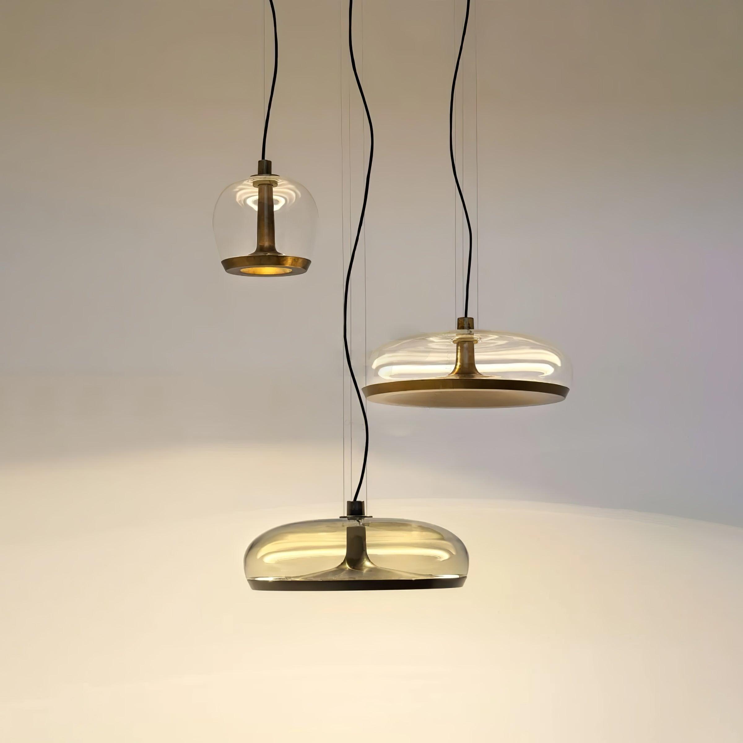 Suspension LED Verre Métal Nordic Art Lumière Températures Ajustables