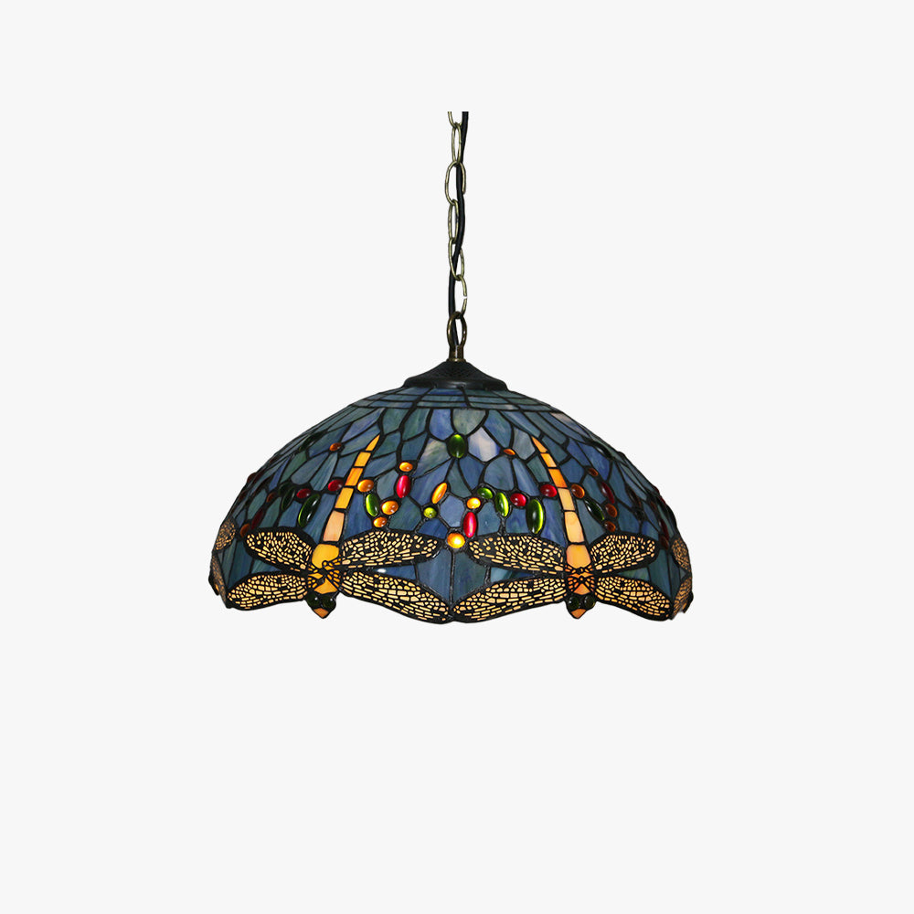 Suspension Vintage Vitrail Verre Métal Bol Chambre À Coucher Lumière Douce