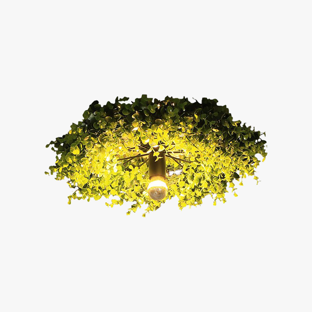 Plafonnier Vert Métal Inspiration Nid Ambiance Apaisante et Lumière Douce