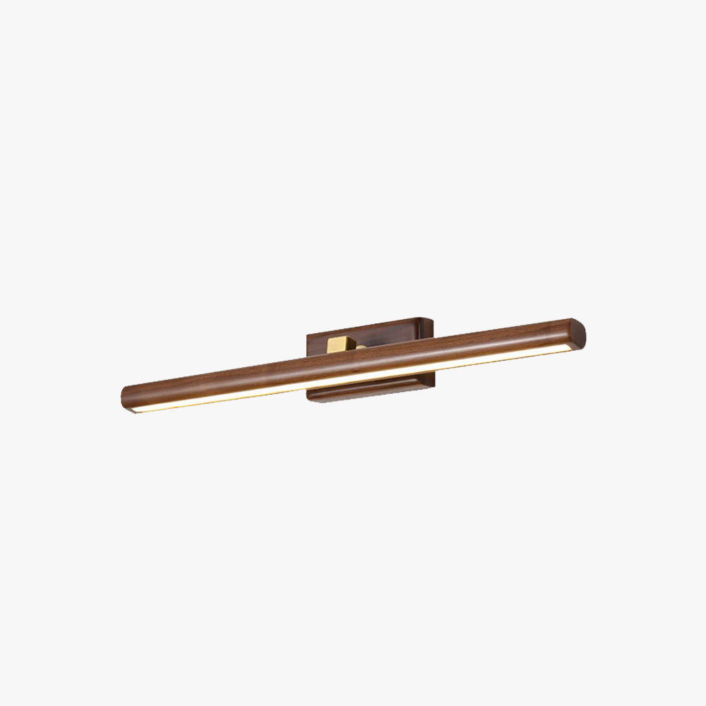 Applique Murale Avec Miroir En Bois Pour Salle De Bain Grain Naturel