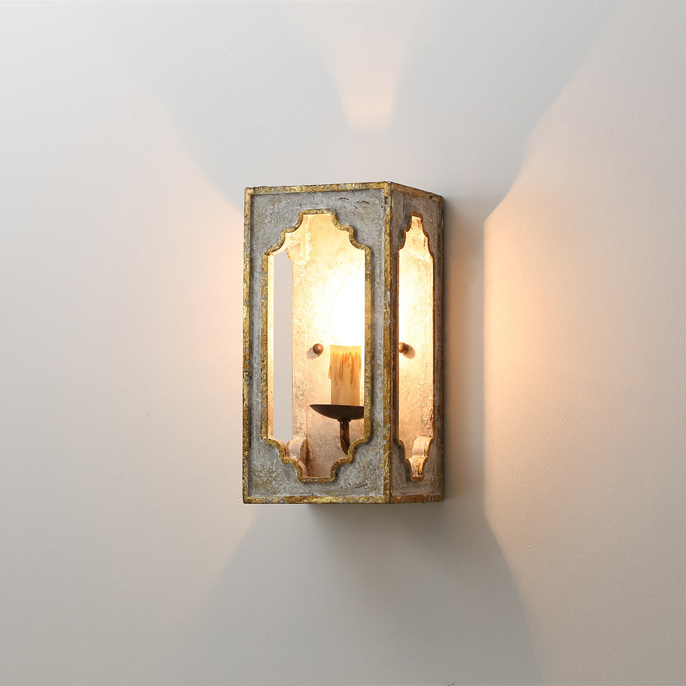Lampe Murale Rustique Bois et Métal Avec Bras Ajustable