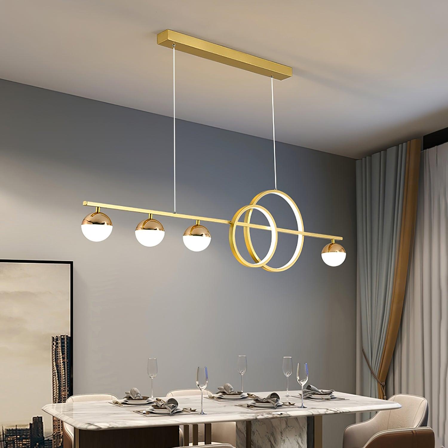 Suspension Moderne En Laiton Doré LED Et Lumière Ajustable 3000K à 6000K