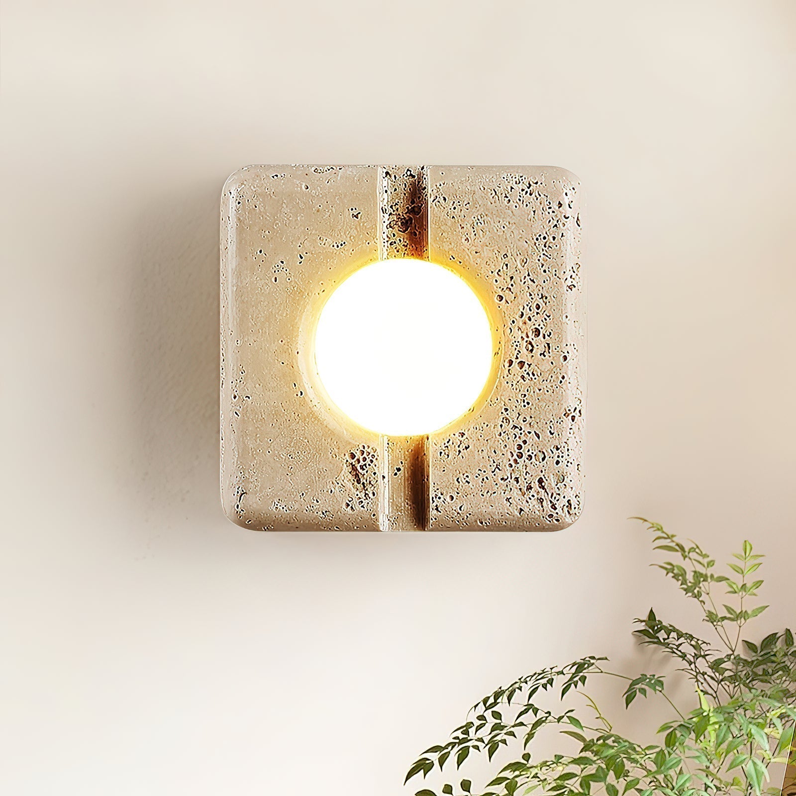 Lampe Murale Design Minimaliste en Travertin Transparent pour Éclairage