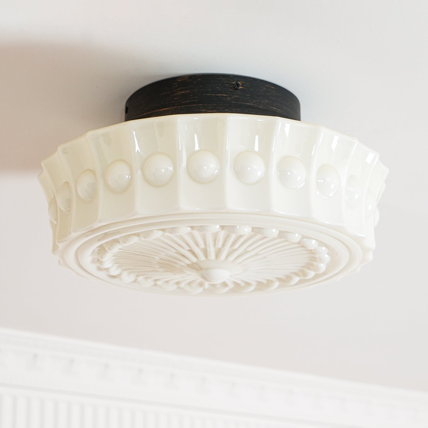 Plafonnier Verre Soufflé Elena Pour Lumière Douce Et Chaleureuse
