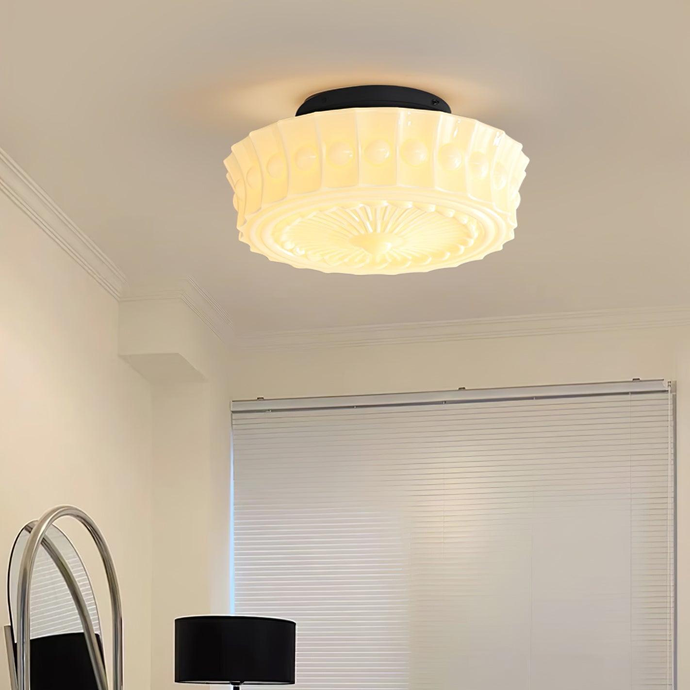 Plafonnier Verre Soufflé Elena Pour Lumière Douce Et Chaleureuse
