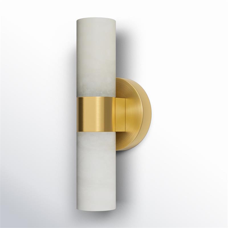 Lampe Murale en Laiton et Albâtre, Éclairage Minimaliste Moderne
