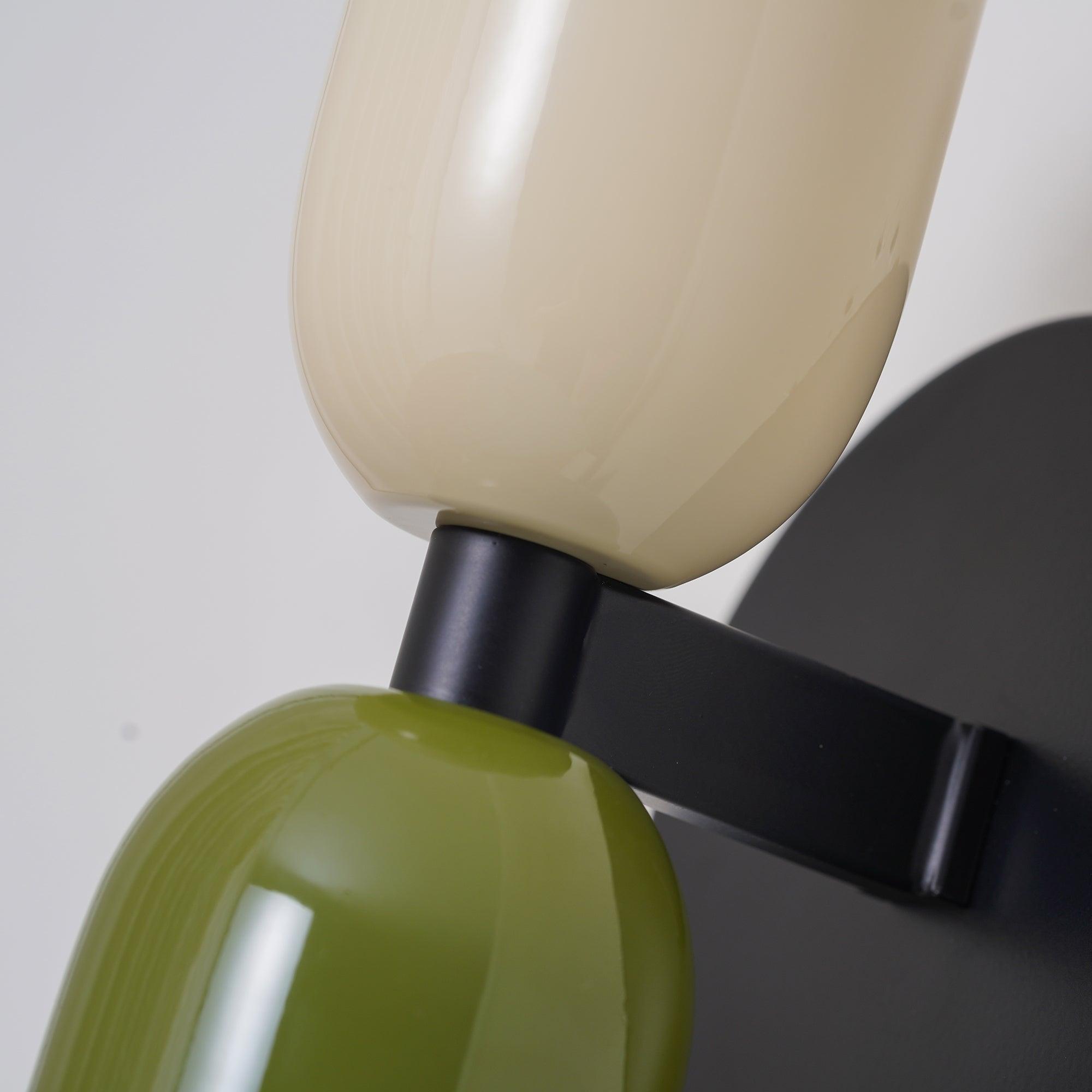 Lampe Murale Minimaliste Vert Et Noir À Brancher Lumière Douce Haut Bas