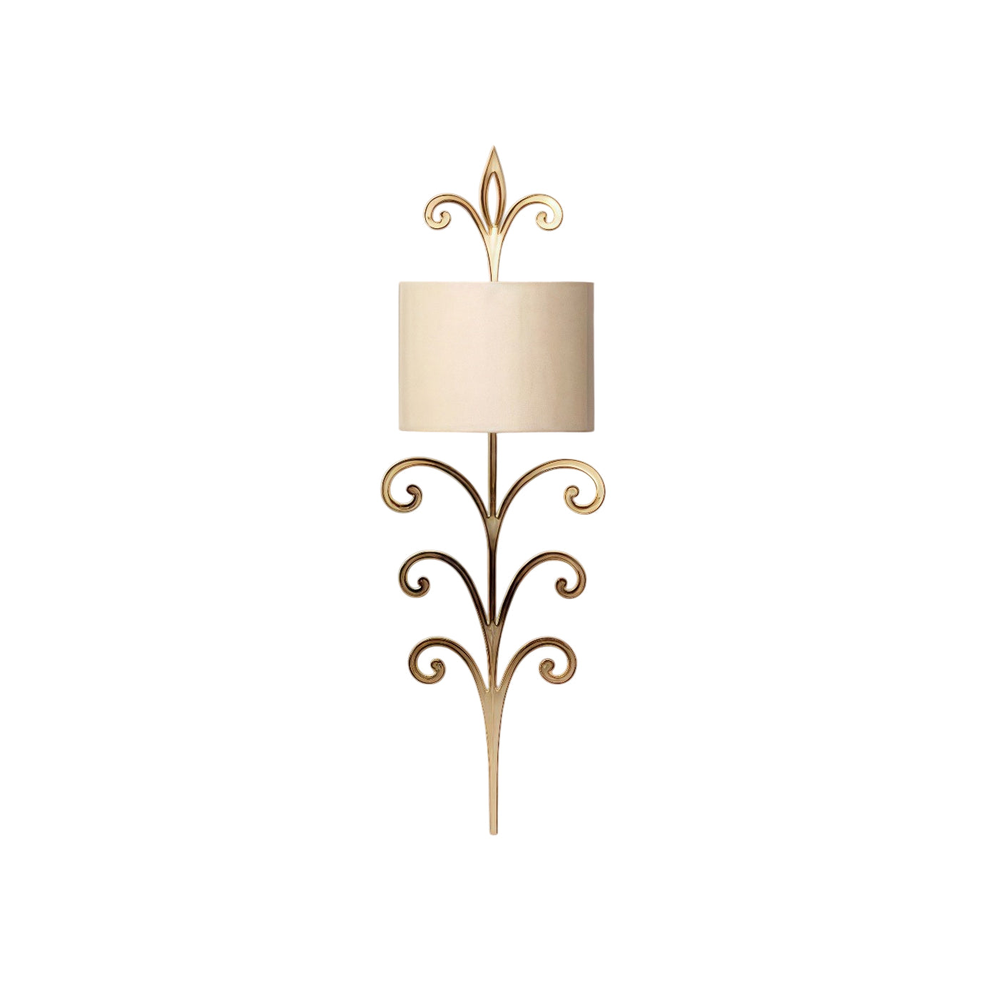Lampe Murale en Laiton avec Abat Jour Tissu Beige Pour Ambiance Chaleureuse