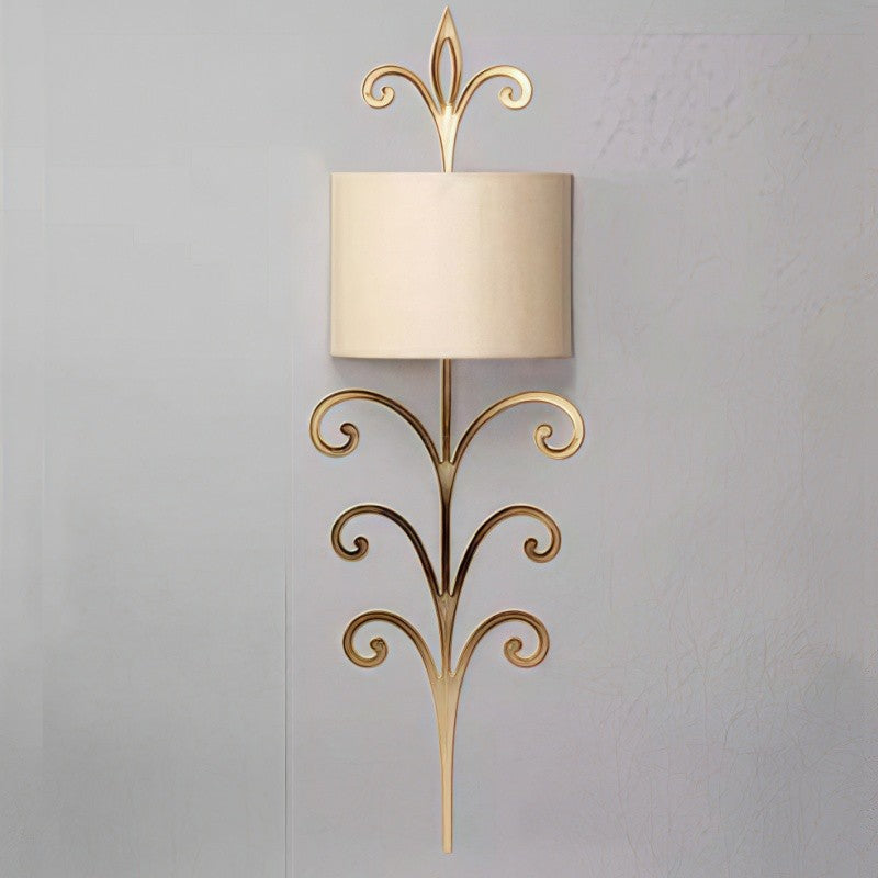 Lampe Murale en Laiton avec Abat Jour Tissu Beige Pour Ambiance Chaleureuse