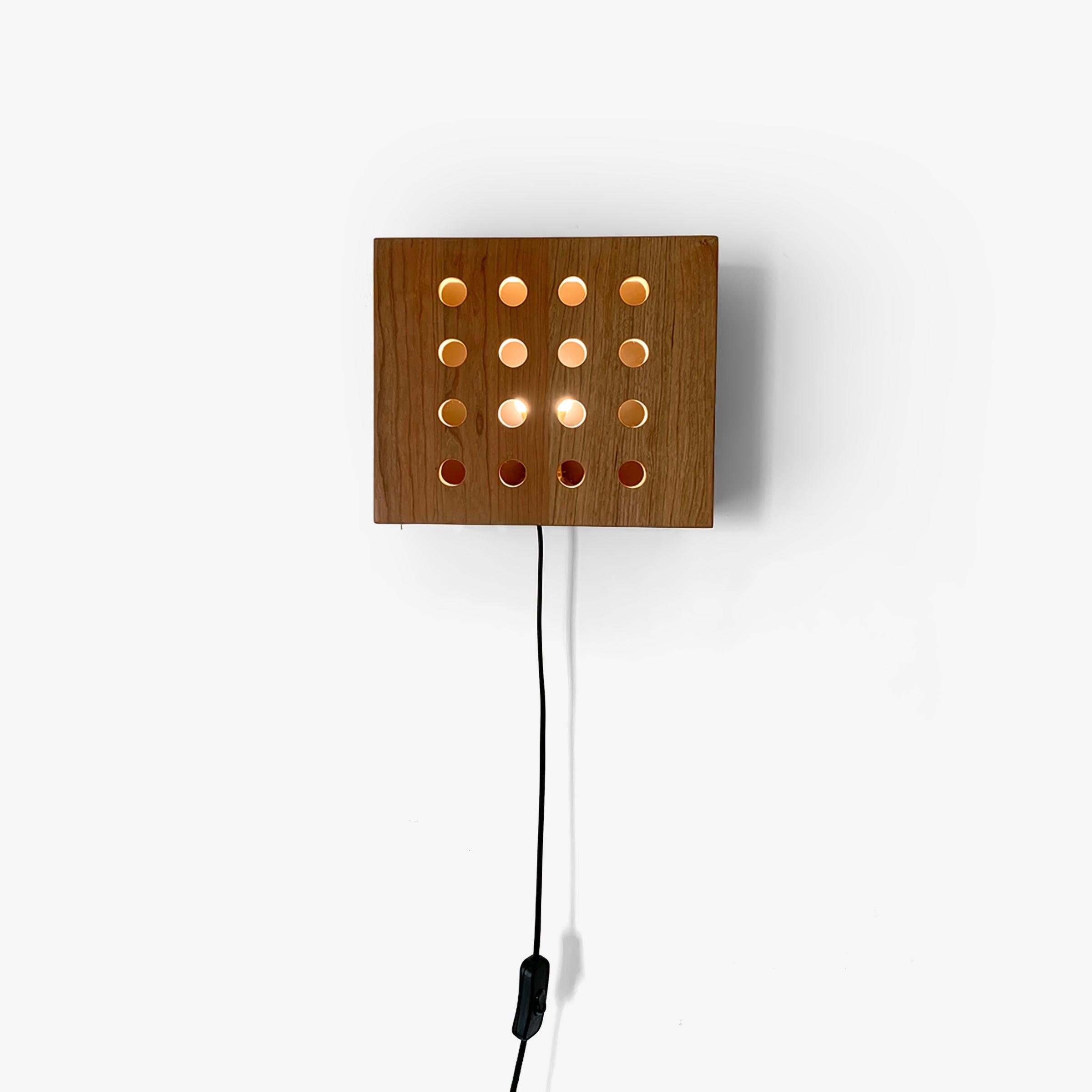 Lampe Murale Créative En Métal Et Bois Cerisier Éclairage LED