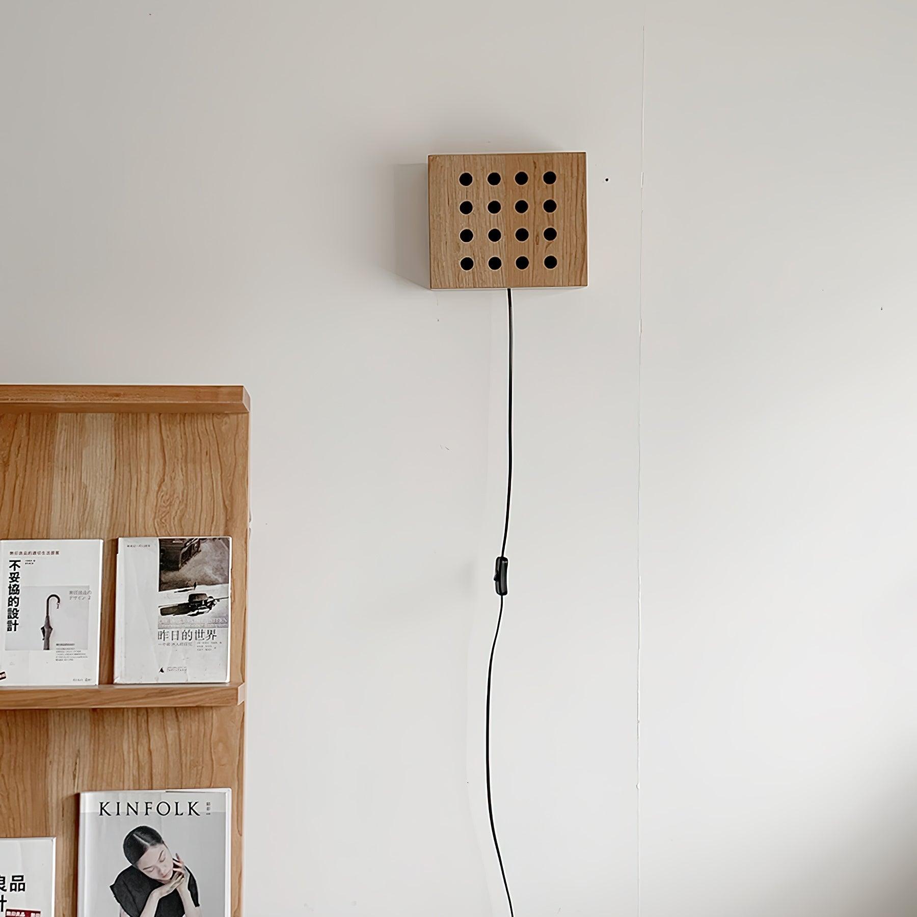 Lampe Murale Créative En Métal Et Bois Cerisier Éclairage LED