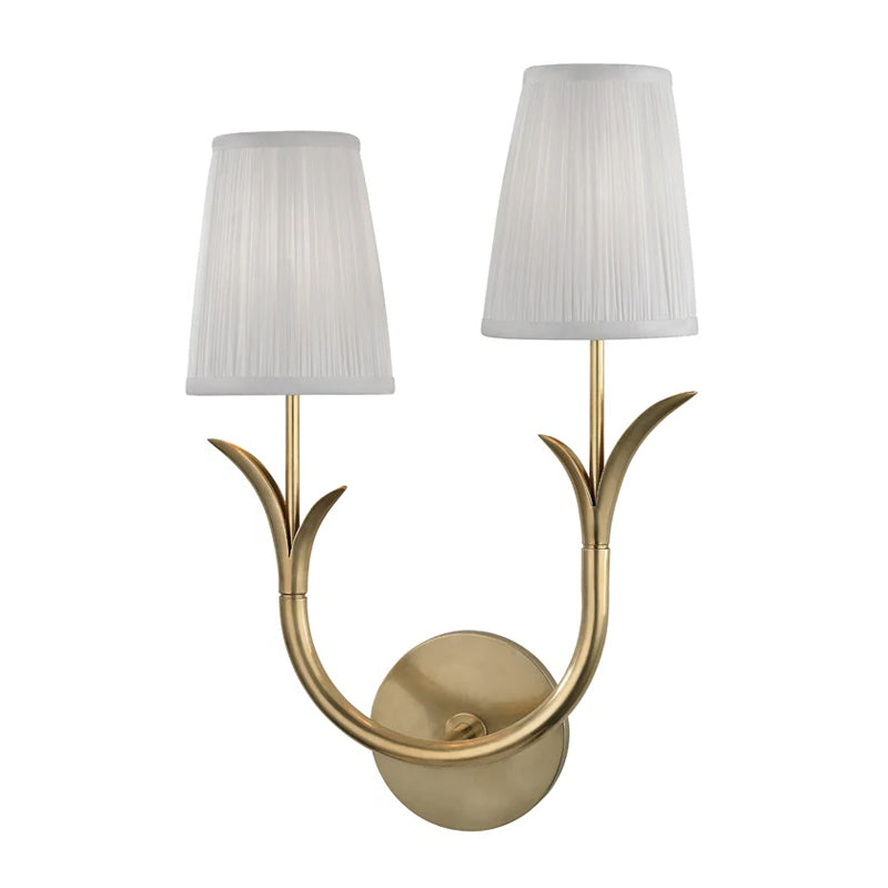 Lampe Murale en Laiton Design Minimaliste Avec Abat Jour Tissu