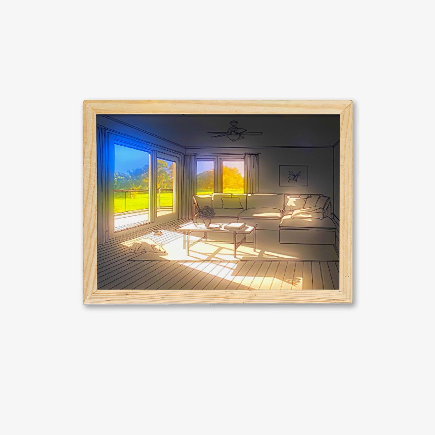 Lampe Murale En Bois Art Chien Au Soleil Avec LED Ajustable